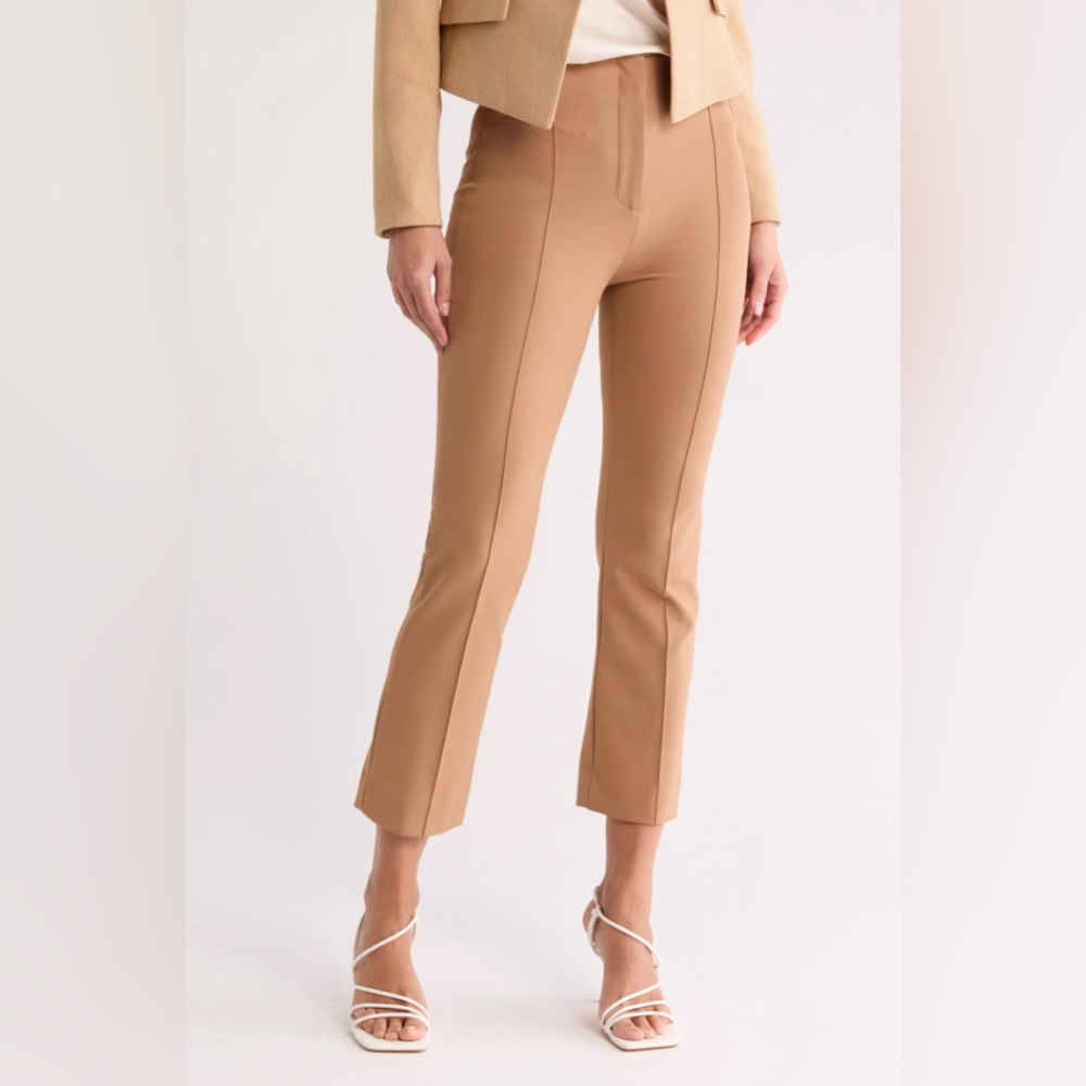 Veronica Beard Jaya Stretch Tan Crop Pants